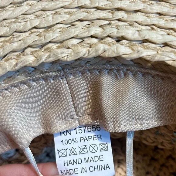 Wide Brimmed Paper Hat - Picture 7 of 8